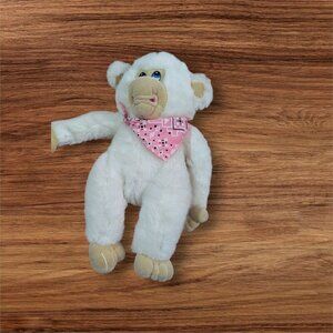 vintage Tb Trading co white Monkey gorilla plush stuffed animal toy 14"blue eyes